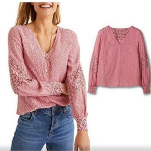 Boden Eva bloom pink floral blouse